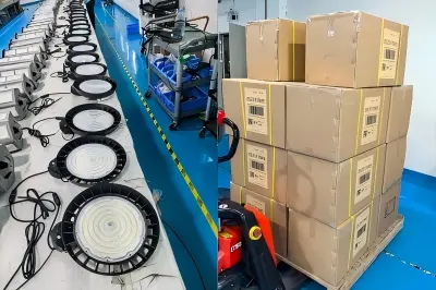 50 димируеми НЛО лампи High Bay са изпратени до Съединените щати