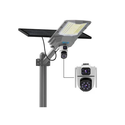 Слънчева улична светлина с камера за видеонаблюдение